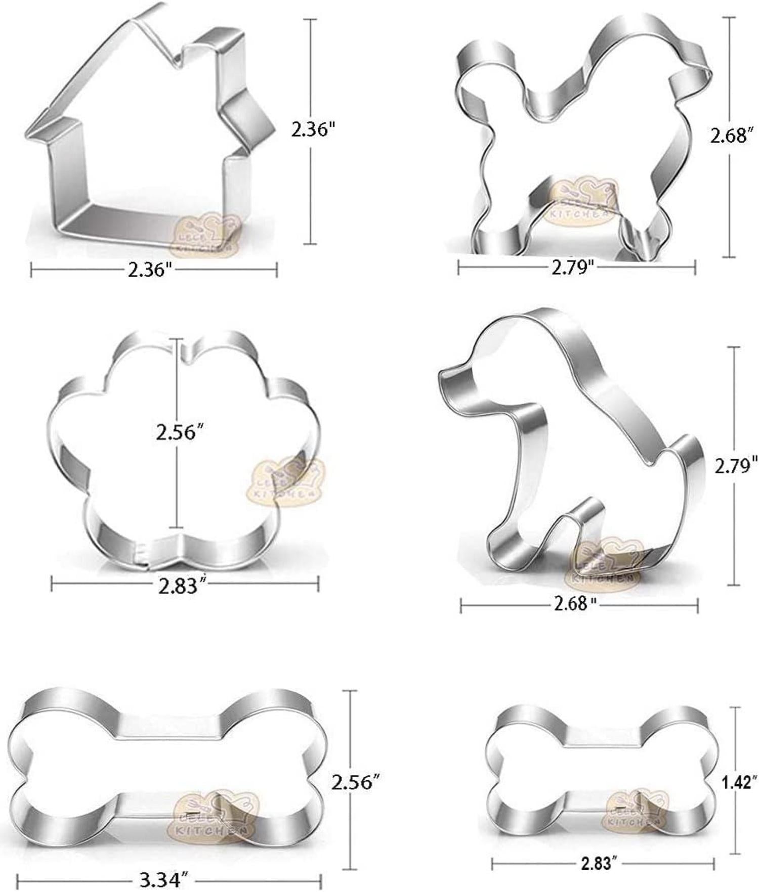 Hundeknochen Keksausstecher Set 6-teilig für Kinder Edelstahl Fondant