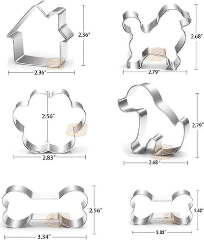 Hundeknochen Keksausstecher Set 6-teilig für Kinder Edelstahl Fondant