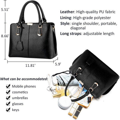 Pahajim Damen PU Leder Henkeltasche Umhängetasche Modern mit Anhänger