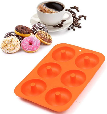 Donut Backform aus lebensmittelechtem Silikon, 6 Mulden