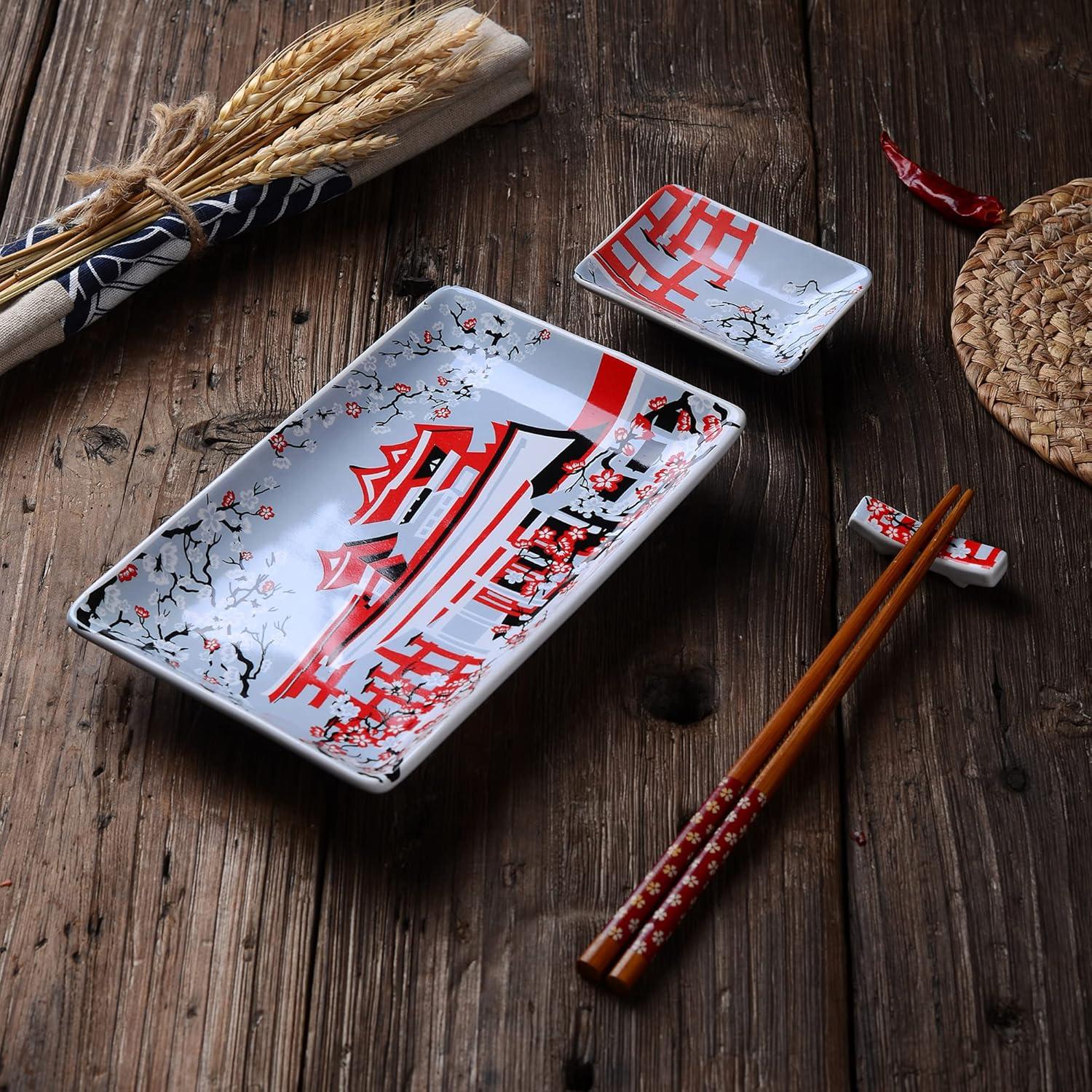 Japanisches Sushi Set Porzellan 8-teilig für 2 Personen