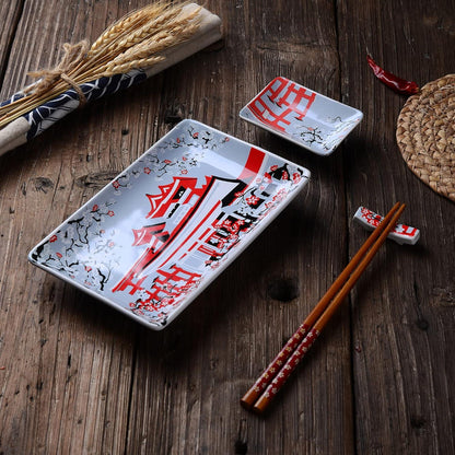 Japanisches Sushi Set Porzellan 8-teilig für 2 Personen