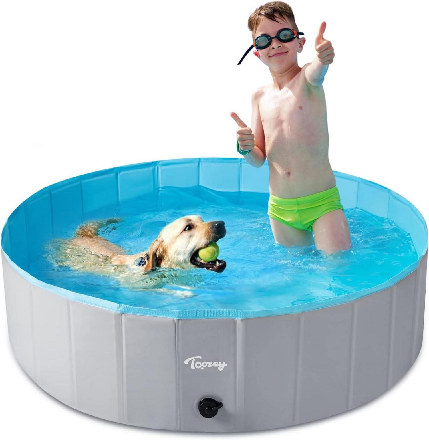Toozey Hundepool Faltbarer Planschpool für Hunde und Kinder 120cm