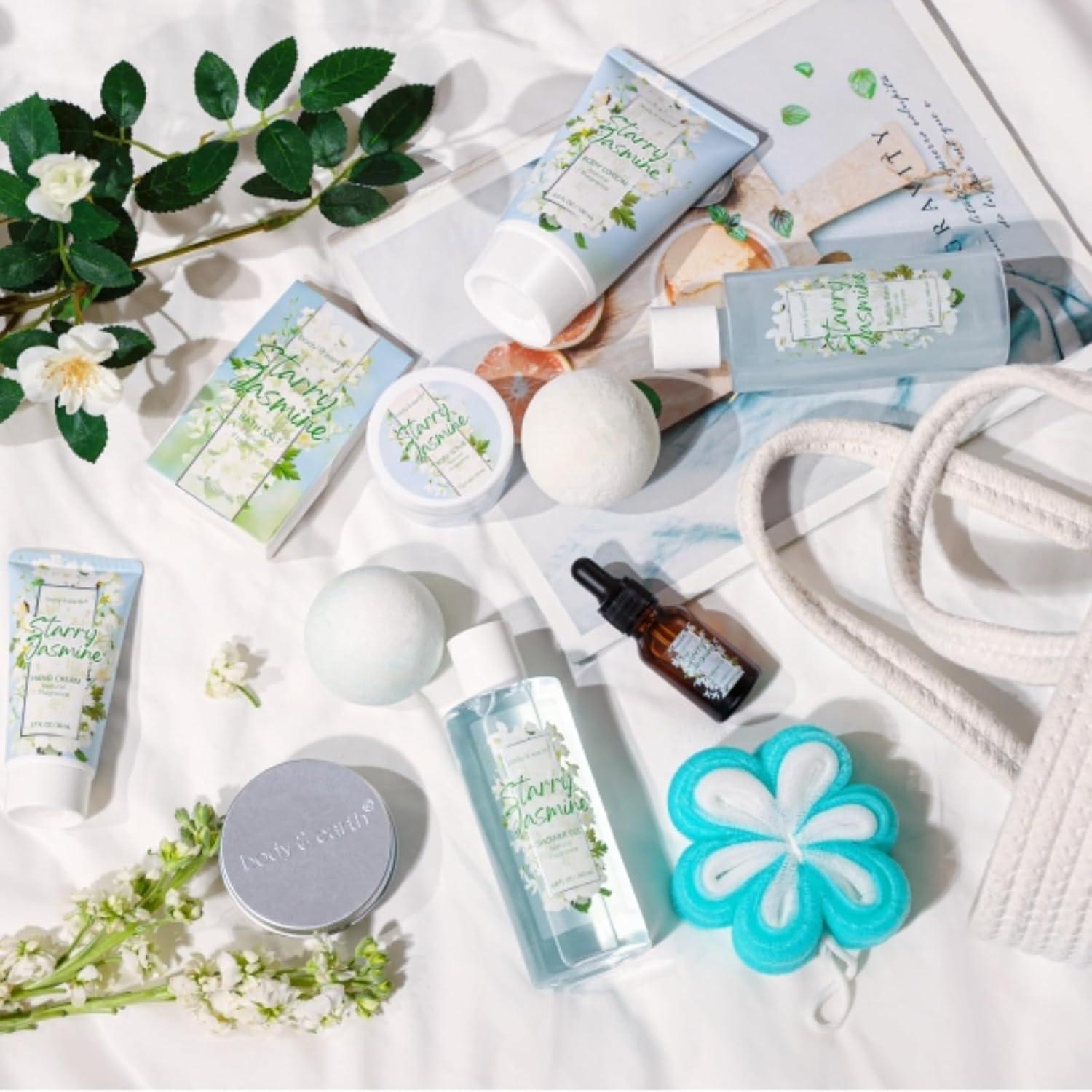 Jasmin Geschenkset für Frauen Bodylotion Badebombe