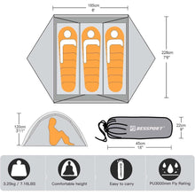 Bessport Campingzelt für 3 Personen wasserdicht und