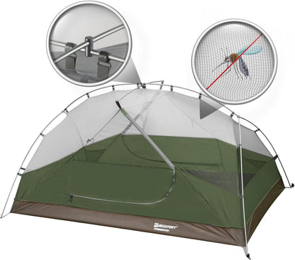 Bessport Campingzelt für 3 Personen wasserdicht und ultraleicht