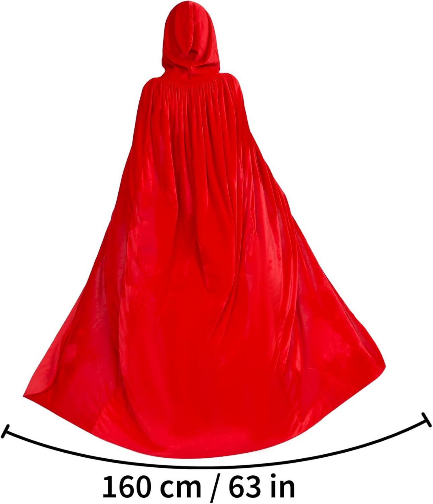 Myir JUN Halloween Umhang Unisex Samt Kapuze Vampir Kostüm Rot XL