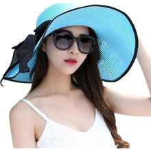 Damen Sonnenhut Strohhut Khaki Faltbar LSF 50+ UV Schutz