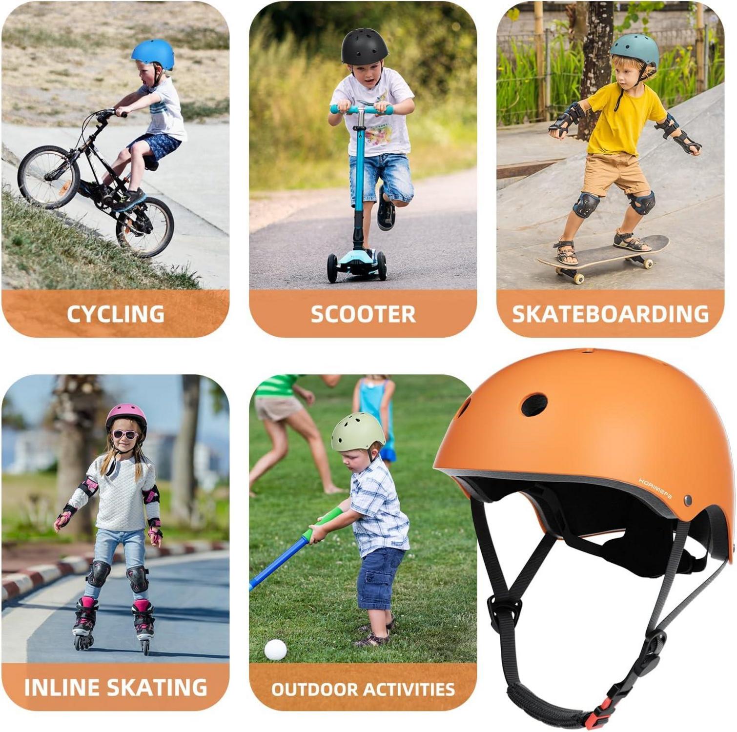 Kinder Fahrradhelm Skaterhelm verstellbar CE-Zertifizierung Orange