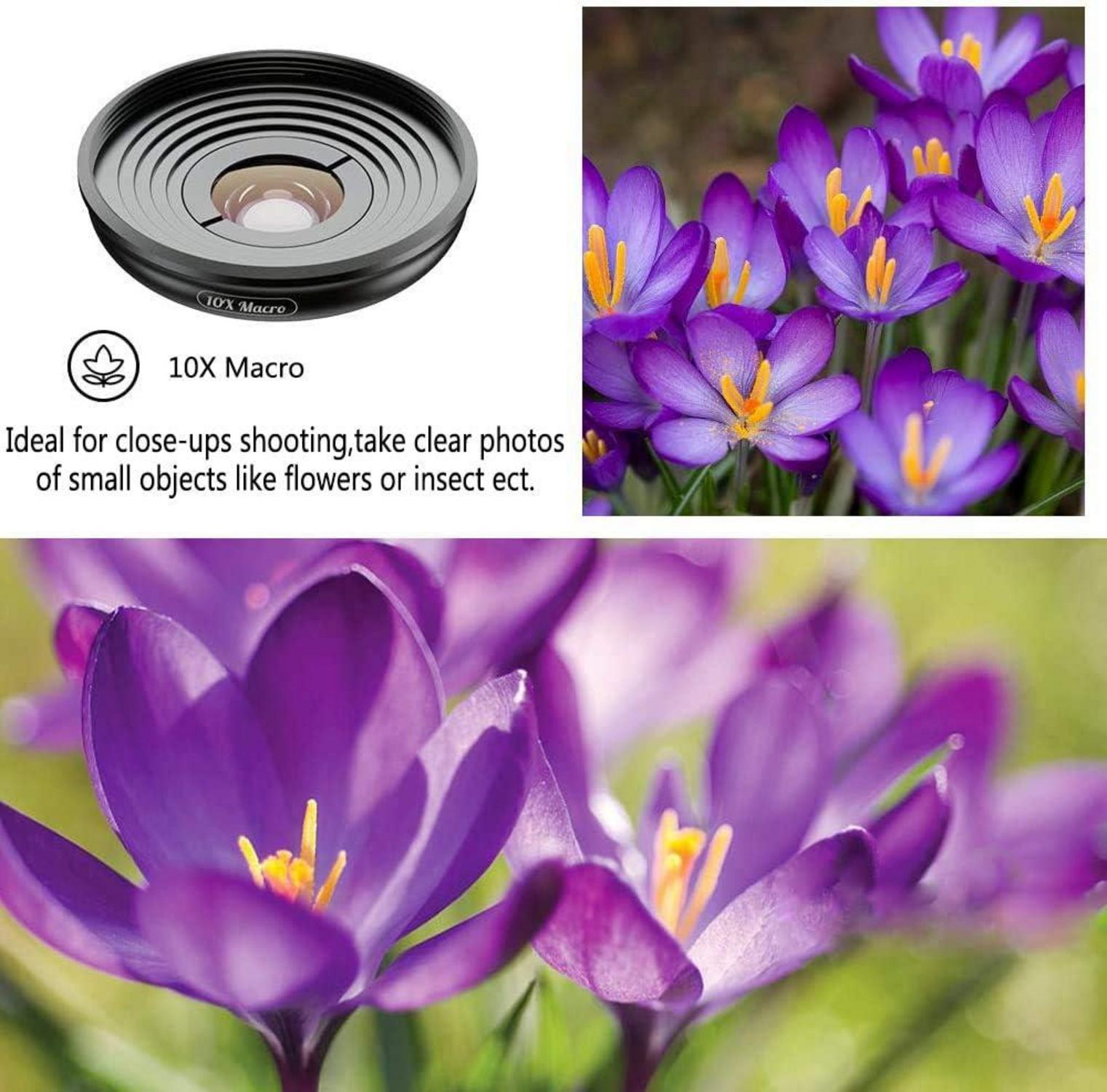 Apexel HD 5in1 Kameraobjektiv-Set für iPhone Samsung Huawei Smartphones