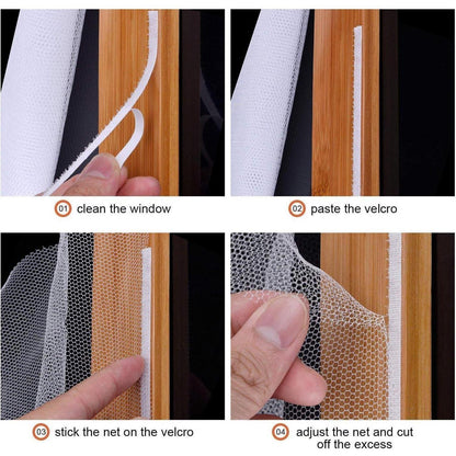 Fliegengitter Fenster Insect Stop 4er Pack Insektenschutz Klettband 1.3m * 1.5m