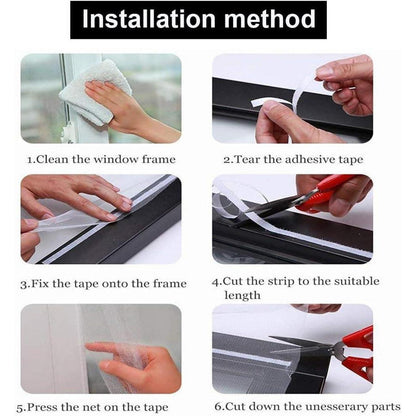 Fliegengitter Fenster 4er Pack Insektenschutz 1.3m * 1.5m