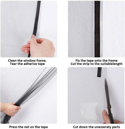 Fliegengitter Fenster 4er Pack Insektenschutz Schwarz 1.3m x 1.5m