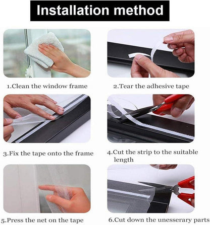 Fliegengitter Fenster Insect Stop 4er Pack 1.3m * 1.5m Schwarz