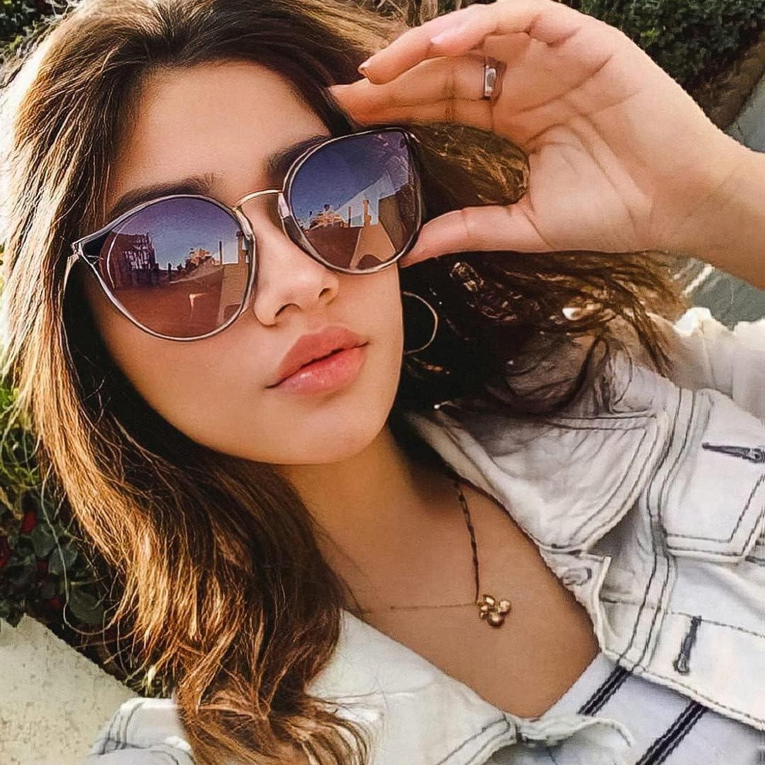 Polarisierte Übergroße Katzenaugen Vintage Sonnenbrille UV-Schutz