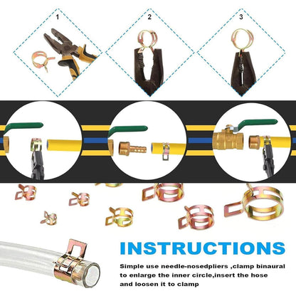 100 Stücke Kraftstoffleitung Schlauchschellen Set 6-20mm