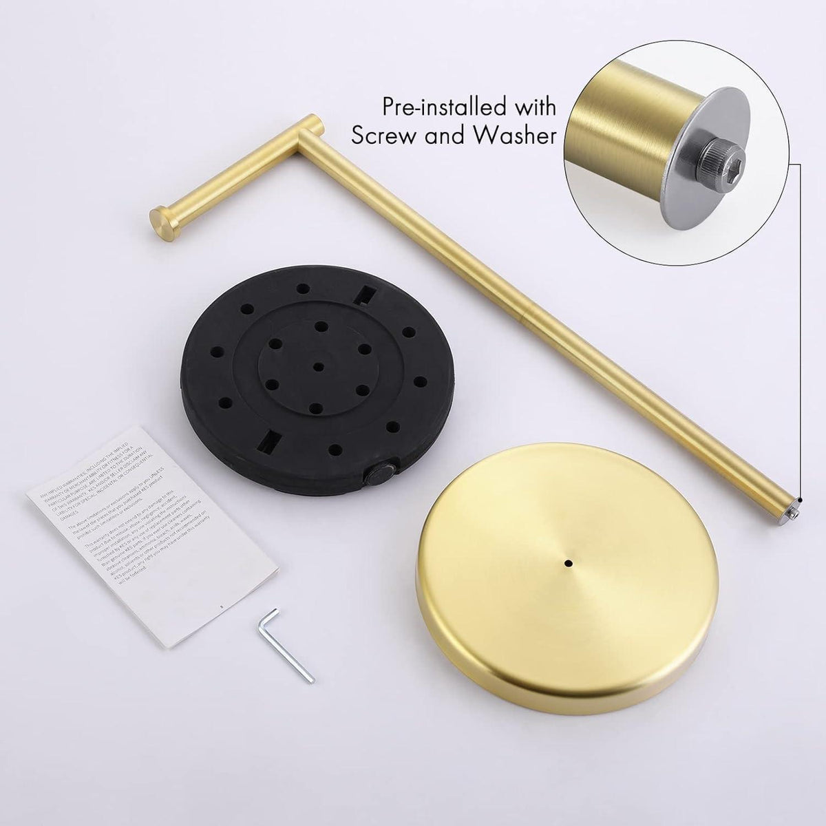 Freistehender Toilettenpapierhalter Edelstahl gebürstetes Gold