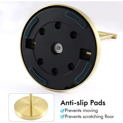 Freistehender Toilettenpapierhalter Edelstahl gebürstetes Gold