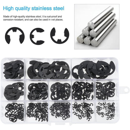 400-teiliges Sicherungsring E-Clip Set 1,5mm-15mm 13 Größen