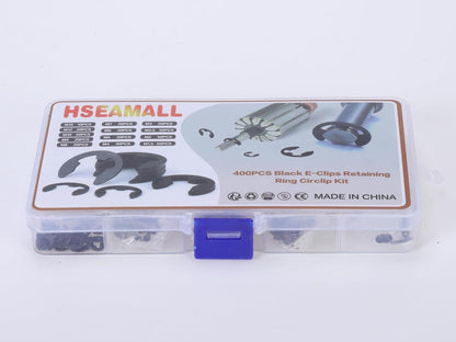 Sicherungsring Sortiment 400 Stück E-Clips 1.5-15mm 13 Größen Stahl DIN 6799