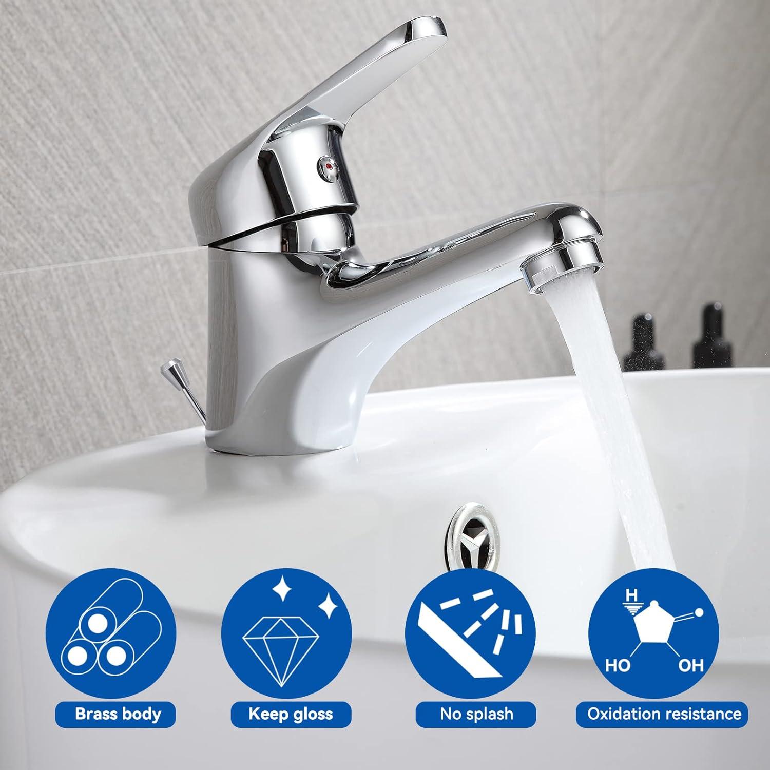 Moderne Chrom Einhebel Wasserhahn mit Zugstange und