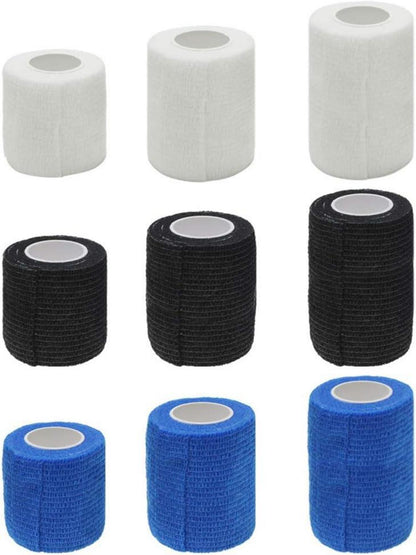 Selbstklebende Haftbandage 9 Rollen 3 Größen Elastisch Druckverband