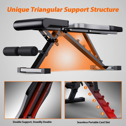 Verstellbare Hantelbank mit 6 Positionen für