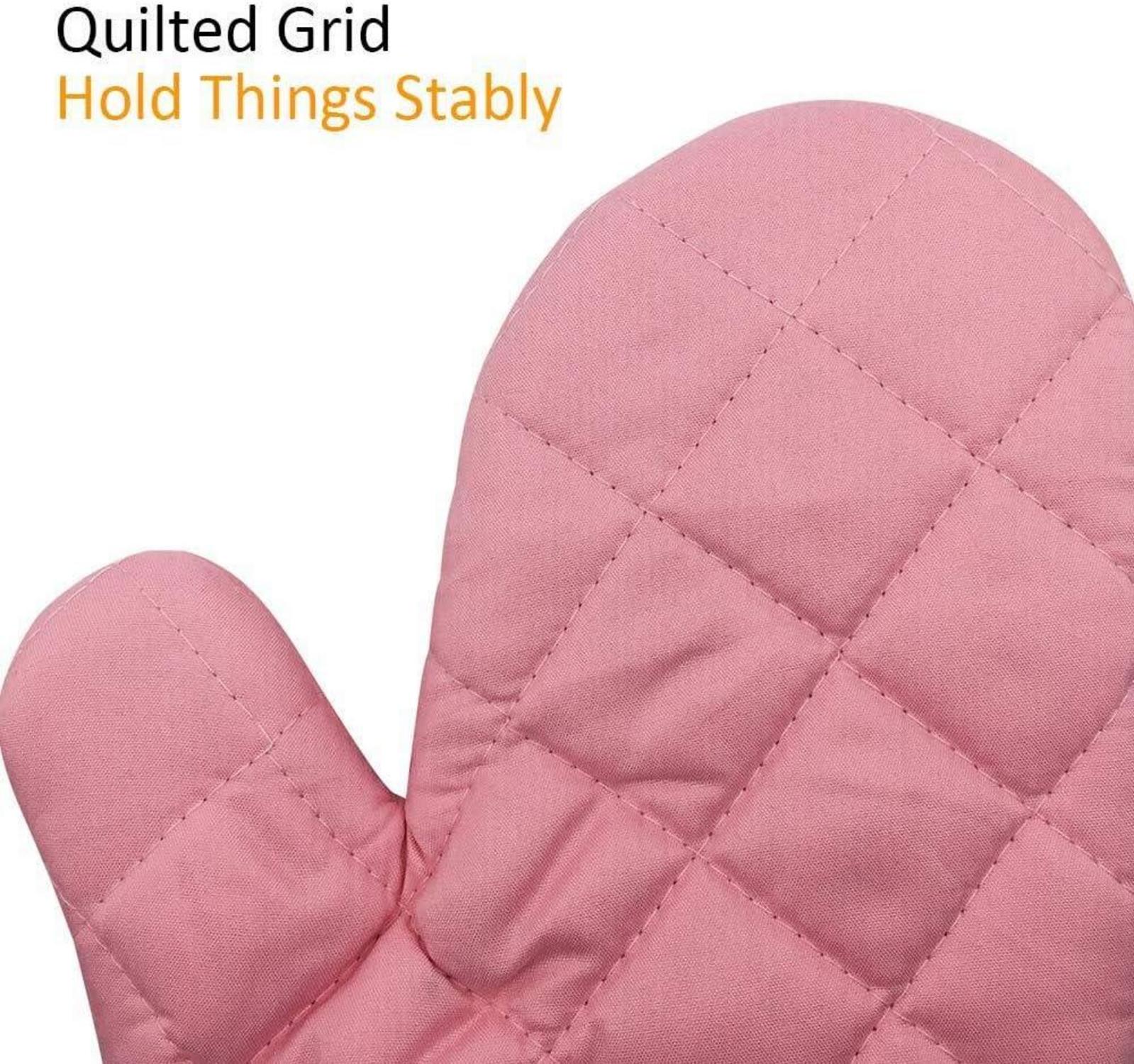Hitzebeständige Ofenhandschuhe rosa, 1 Paar- Verdickte Topflappen ideal für Backen & Grillen