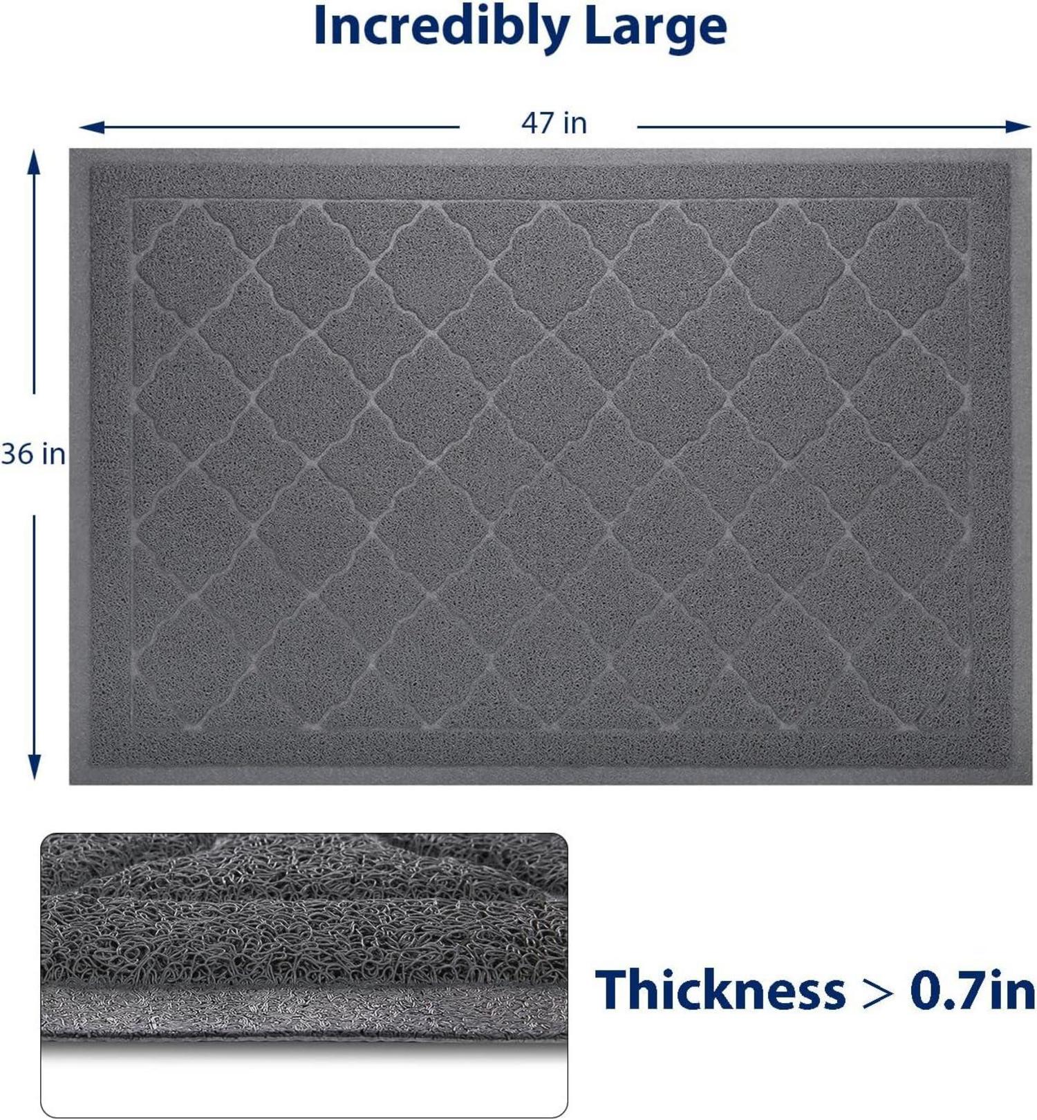 WePet Katzentoiletten-Matte XXL, PVC-Pad Grau, langlebiger