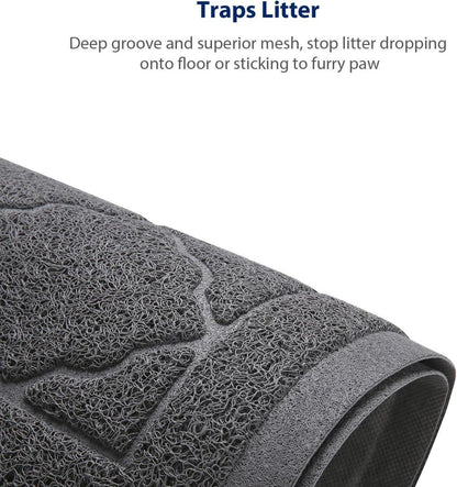 WePet Katzentoiletten-Matte, Premium PVC-Fangteppich, phthalatfrei, XXL 119,8 x 91,4 cm, Grau