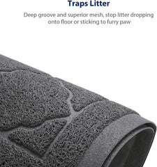 WePet Katzentoiletten-Matte, Premium PVC-Fangteppich, phthalatfrei, XXL 119,8 x 91,4 cm, Grau