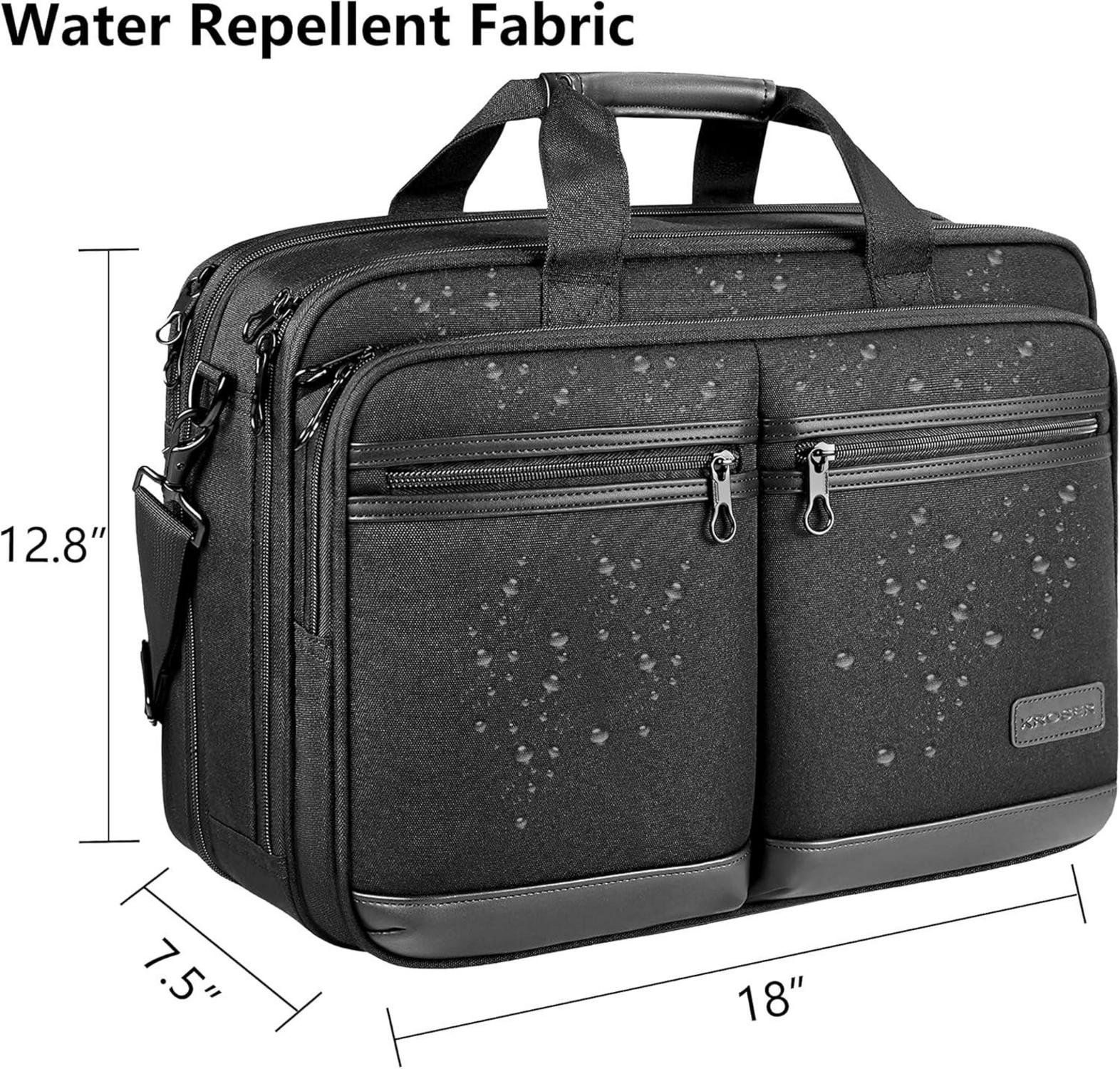 KROSER Laptoptasche Stilvolle Schultertasche 17,3 Zoll RFID MEHRWEG