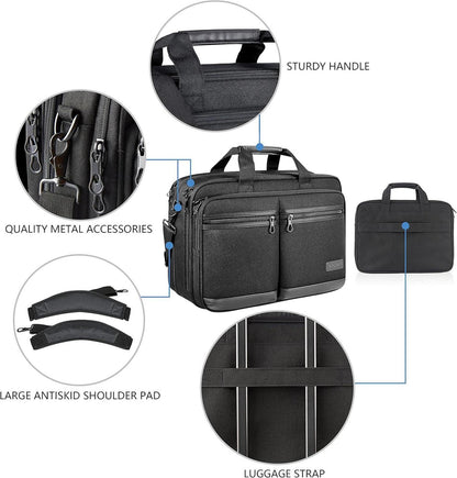 Laptoptasche 17,3 Zoll Wasserdicht RFID Aktentasche Umhängetasche