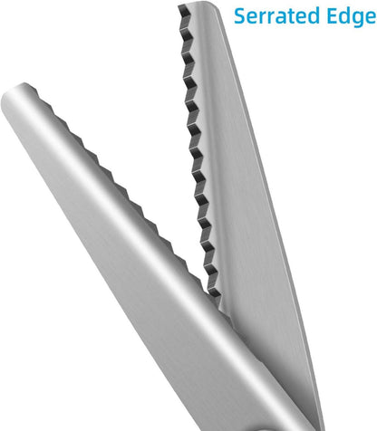 Zackenschere Stoffschere Rechtshänder 23 cm Schneiderschere Leder Schwarz
