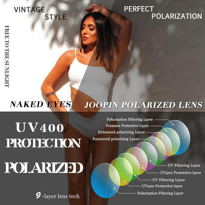 Übergroße Damen Sonnenbrille polarisiert UV400, Schwarz