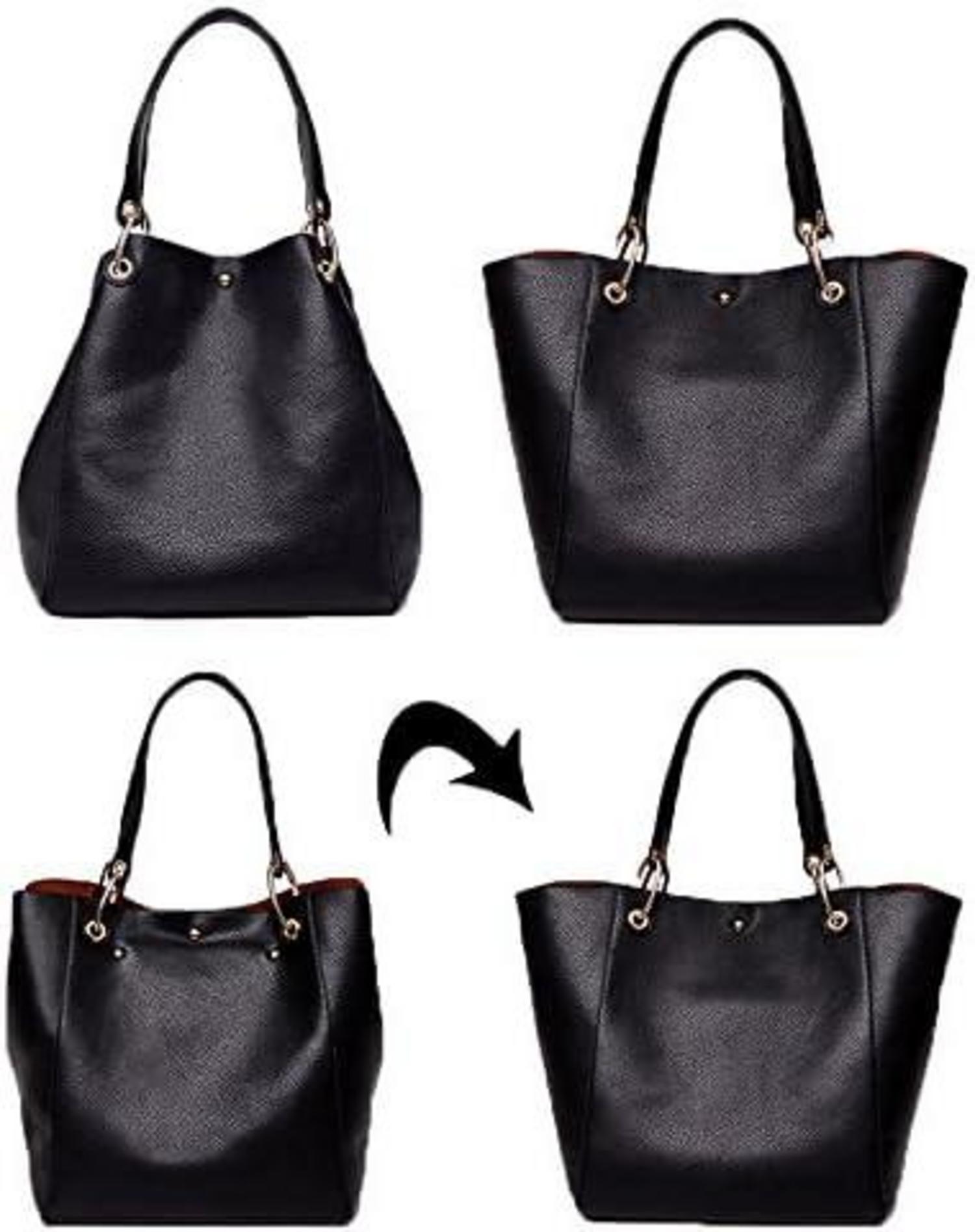 Damen Henkeltasche Groß Leder Shopper Schultertasche