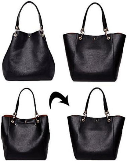 Damen Henkeltasche Groß Leder Shopper Schultertasche