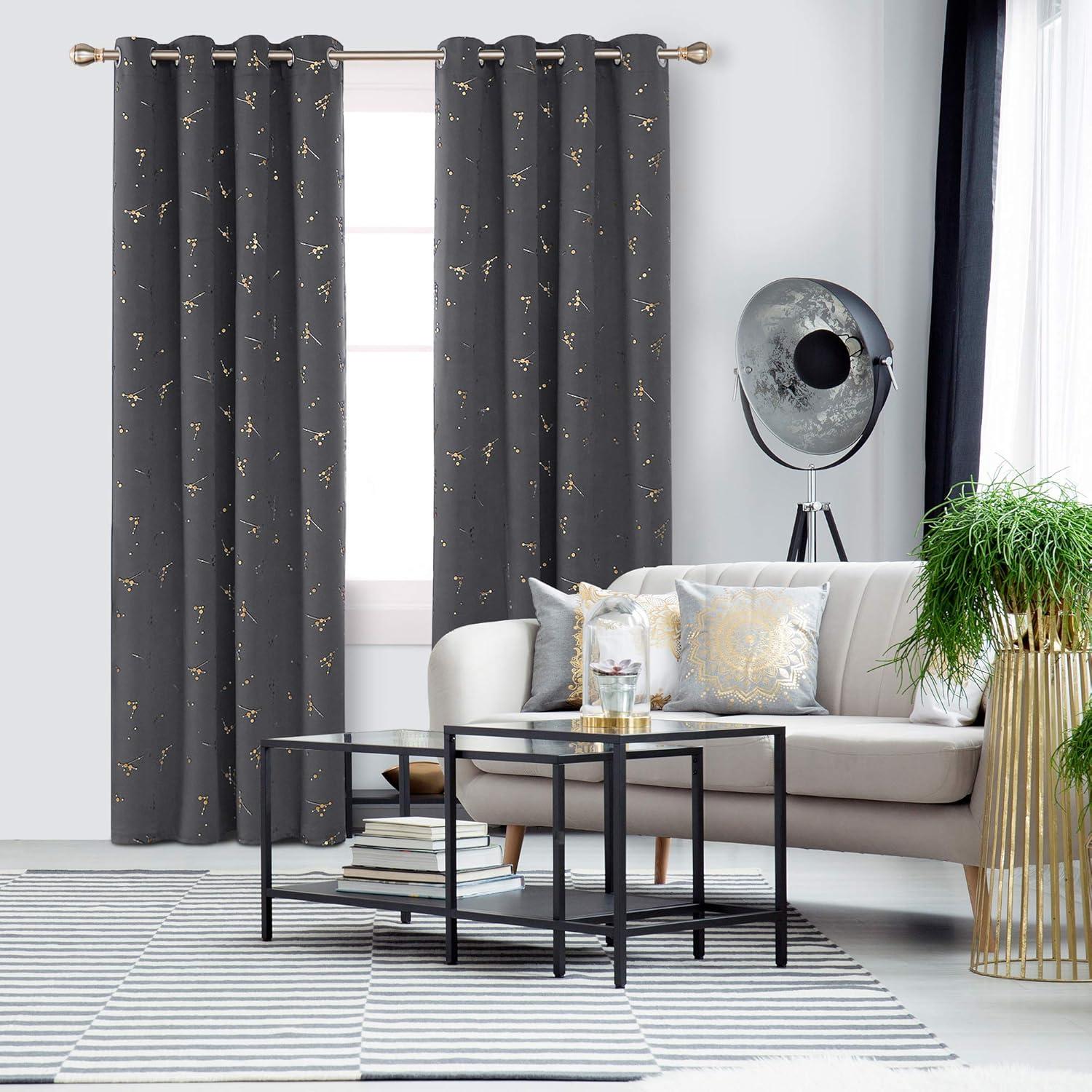 Blickdichte Vorhänge 2er Set Thermogardinen 229x117 cm Hellgrau