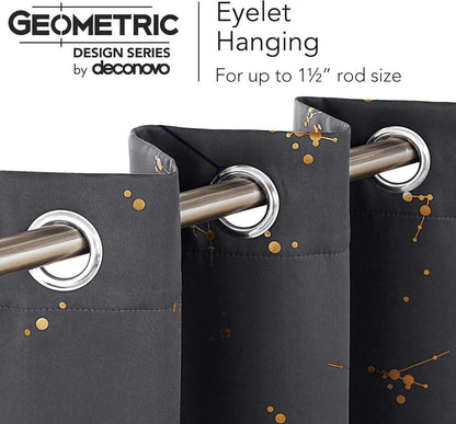 Deconovo Blickdichte Vorhänge Ösen Thermogardinen schlafzimmer 229x117 Hellgrau