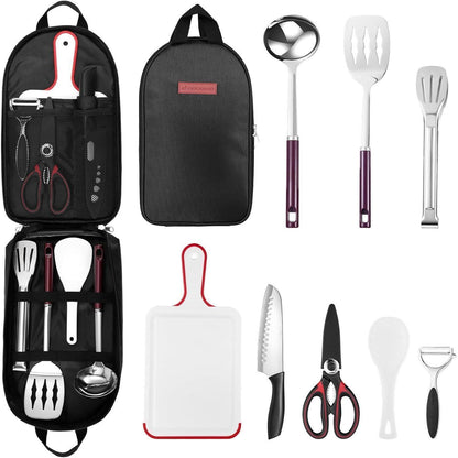 Küchenhelfer Set Outdoor Kochgeschirr Santokumesser Zange
