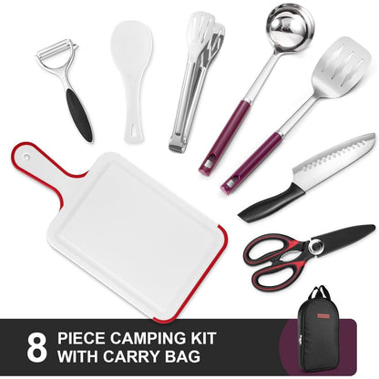Küchenhelfer Set Outdoor Kochgeschirr Santokumesser Zange