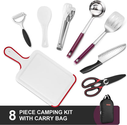 Küchenhelfer Set Outdoor Kochgeschirr Santokumesser Zange