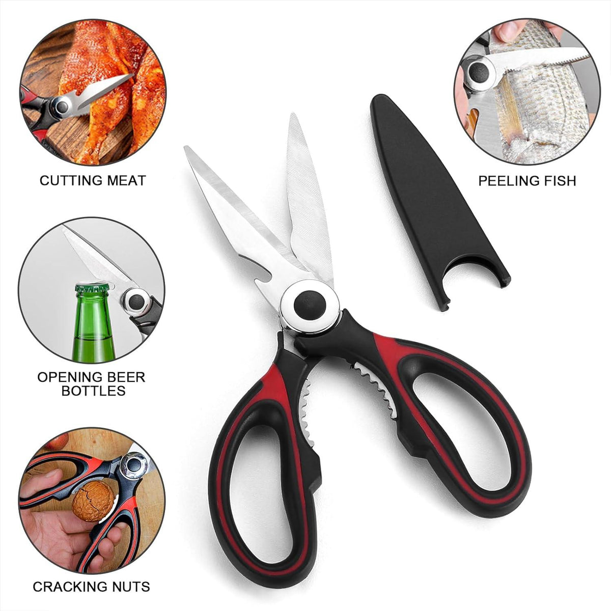 Outdoor Küchenhelfer Set 9-teilig Santokumesser Pfannenwender Zange Schöpflöffel