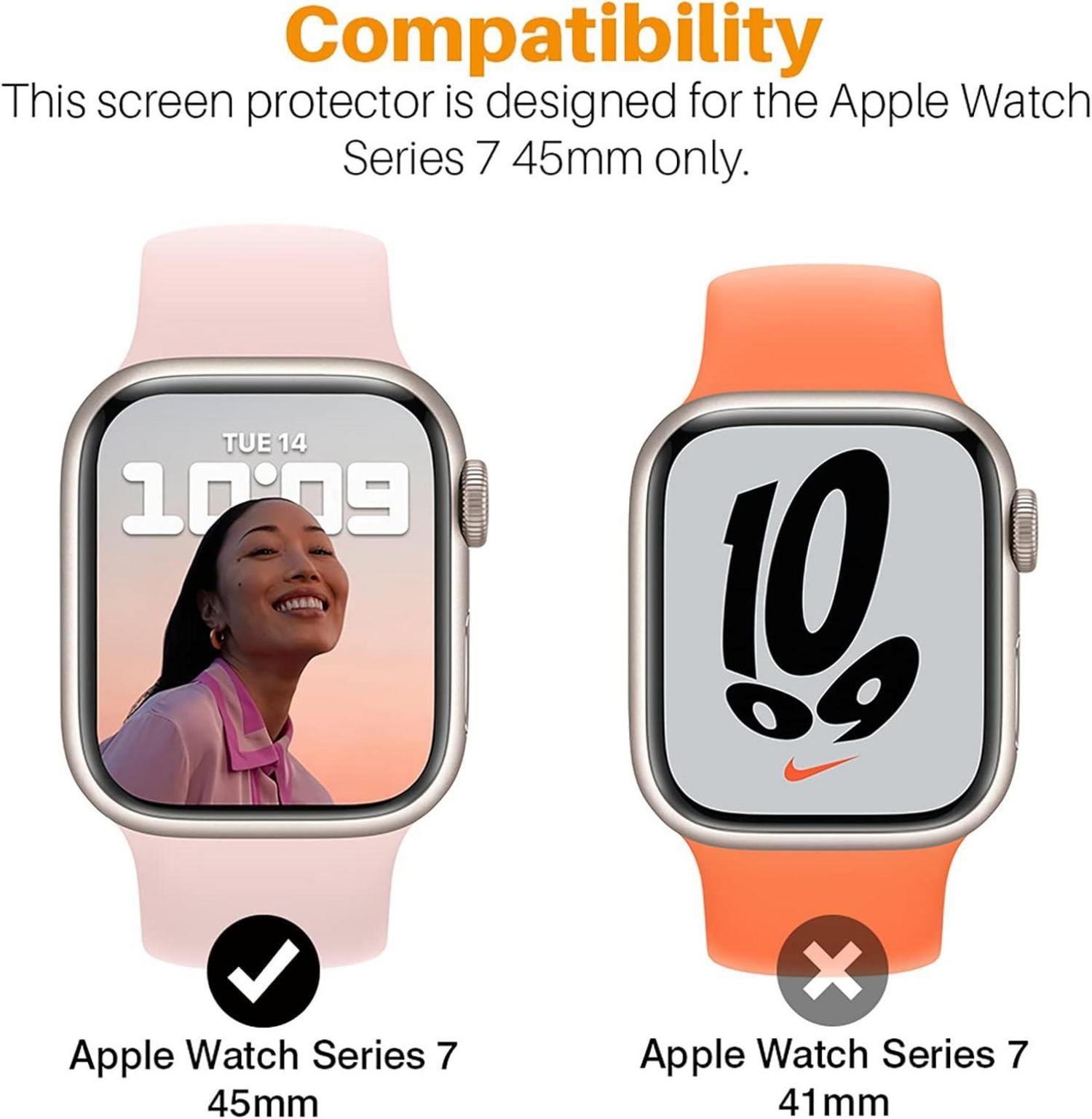 Schutzfolie Apple Watch Series 8/7 SE 2/6/5/4 45/44mm 6er
