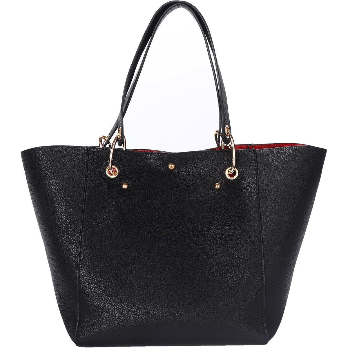 Große Shopper Tasche mit Henkel und Schulterriemen Kaffee in Lederoptik