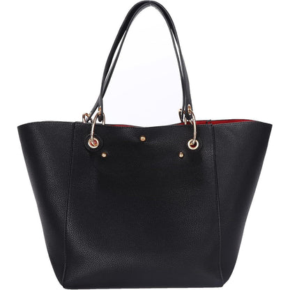 Große Shopper Tasche mit Henkel und Schulterriemen Kaffee in Lederoptik