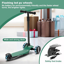 XJD Kinderroller mit LED Rädern für 2-8 Jahre grün