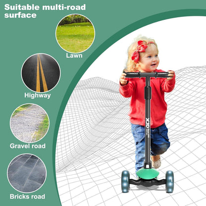 XJD Kinderroller mit LED Rädern für 2-8 Jahre grün