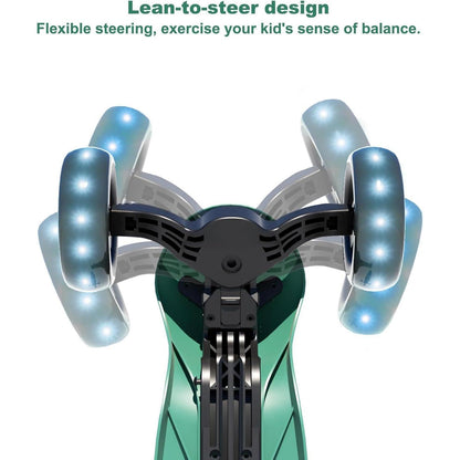 XJD Kinderroller mit LED Rädern für 2-8 Jahre grün