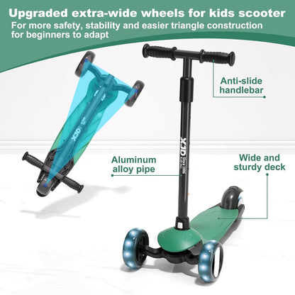 XJD Kinderroller mit LED Rädern für 2-8 Jahre grün